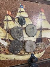 Lote de 5 monedas coloniales maravedi de naufragio pirata españolas de 1600 era de monedas segunda mano  Embacar hacia Mexico