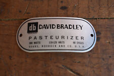 Signo emblema de placa de identificación de metal David Bradley pasteurizador vintage Sears Roebuck segunda mano  Embacar hacia Argentina