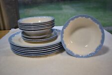 Vintage lot of 16 Johnson Bros English Oak White Blue Trim - Plates, bowl,saucer for sale  Shipping to South Africa