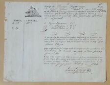 ECUADOR bill of lading document for 5 bundles tobacco make journey to Paita 1845 myynnissä  Leverans till Finland