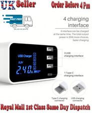 Multi-Port USB QC 3.0 Charger Station LED Display Type C Fast Charging UKAdapter for sale  Shipping to South Africa
