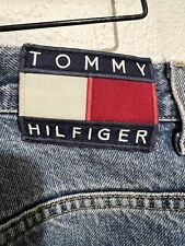 Bermuda jeans vintage Tommy Hilfiger bermuda bandeira bolsos de carga, usado comprar usado  Enviando para Brazil