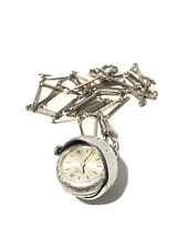 Collar Colgante Reloj Cúpula Vintage Carnicero Mujer Tono Plata-Mecánico., usado segunda mano  Embacar hacia Argentina