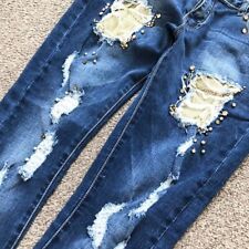 Blue ripped jeans for sale  LONDON