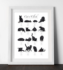 Cat clock print for sale  NEWBURY