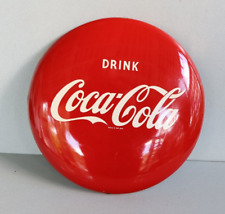 Vintage 12" COCA COLA Original Round Button Sign NICE!!!  OLD 1950s Soda Pop for sale  Shipping to South Africa
