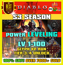 🔥DIABLO 4 POWER LEVEL SEASON 3✨LV 1-100 BOOST +GLYPH +VAULT✨S3 PCPS XBOX DURIEL for sale  Shipping to South Africa