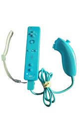 Controle remoto Nintendo Wii Motion Plus fabricante de equipamento original com Nunchuck azul claro Wiimote - RVL 036, usado comprar usado  Enviando para Brazil