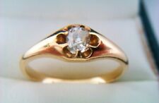 Used, Rare 18ct Gold & Chunky Old Cut Diamond Victorian Gypsy Ring Circa 1898 for sale  LONDON