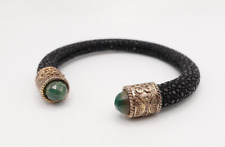 green stone open cuff bangle for sale  New York