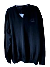 Lands End Men Sweater XL 46 48 V Neck Heavy Black Thick Warm Winter Ski Knit  for sale  Shipping to South Africa