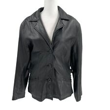 Vintage Jones New York Short Leather Jacket Coat Lined Black size Small for sale  Shipping to South Africa