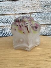 Vintage 1940's Opaque Mottled Marbled Glass Ceiling Shade in White, Green & Pink, used for sale  Shipping to South Africa