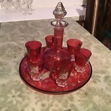 cranberry glass decanter for sale  YSTRAD MEURIG