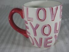 Taza de café X-Large ""I Love You"" 20 oz para el Día de San Valentín con letras rosas segunda mano  Embacar hacia Argentina