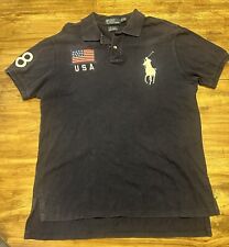 Camisa polo masculina de rugby olímpica Ralph Lauren azul grande pônei grande Pequim 2008 EUA comprar usado  Enviando para Brazil