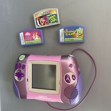 Tested Leapfrog Leapster L-MAX Learning Game System With  3 Games - Pink LMAX for sale  Shipping to South Africa