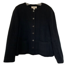 Calvin Klein Women’s Black Button Front Jacket Wool Cashmere Angora Blend Size 8 for sale  Portland