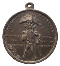 Medalla satírica 1858 refugiados franceses de la batalla de Waterloo en Bélgica por F. Rops segunda mano  Embacar hacia Argentina
