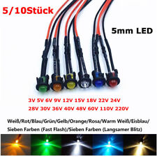 Usado, 5mm vorverdrahtete LED Leuchtdiode ultrahell mit Lampenhalter 5V 6V 9V 12V -220V comprar usado  Enviando para Brazil