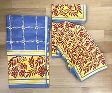 Toalha de Mesa BEAUVILLE 48" x 64" Provence Azul Vermelho Amarelo + 10 Guardanapos Monasque comprar usado  Enviando para Brazil