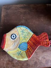 Hand Painted Desuir for Vietri Ceramic Fish Plate Wall Decor, 10", Made in Italy for sale  Waldport