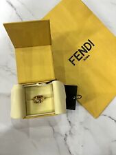 Fendi thick band Ring Gold Tone F Pattern Band Size N.5, used for sale  Shipping to South Africa