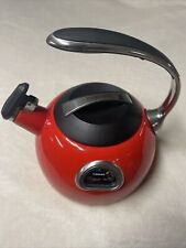 Used, Cuisinart Bright Red Enamel Tea Kettle, Whistle, Temp Gauge, 2 Quart for sale  Shipping to South Africa