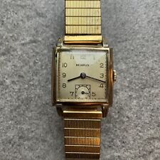 Vintage BENRUS 17j Relógio de Pulso Masculino Vestido de Corrida Suíço Vento de Mão Tom Dourado Sutiã comprar usado  Enviando para Brazil