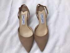 Jimmy Choo bronceado gamuza tacón de gatito talla 37.5 (6.5-7), Italia., usado segunda mano  Embacar hacia Mexico