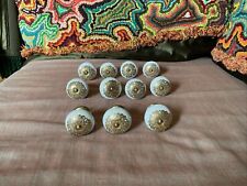 11 Matching Ceramic Knobs Cupboard Drawer Pulls Handles French Provenance Style for sale  Shipping to South Africa