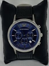 Relógio de pulso masculino Emporio Armani AR-2448 couro mostrador azul analógico quartzo JK161 comprar usado  Enviando para Brazil