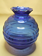 Vintage Cobalt Glass Vase 8 RINGS for sale  Shipping to South Africa