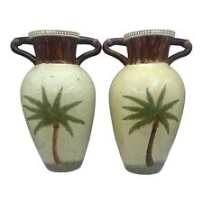 Set of 2 Fib Burton & Burton Palm Tree Wall Pockets Porcelain 10 1/4” x 6 1/2” for sale  Shipping to South Africa