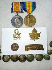 Lote 54o Medallas e Insignias del Batallón, Ernest Emery, 54o Canadian Inf. Batallón segunda mano  Embacar hacia Argentina