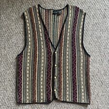 Structure Sweater Vest Mens XL Colorful Striped Cardigan Button Up Vintage READ for sale  Shipping to South Africa