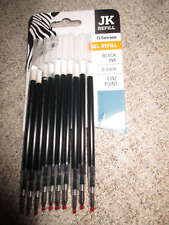 10 Zebra Steel JK Refill (Gel Refill) 0.5 mm Fine Point, Black Ink NEW NWOP for sale  Shipping to South Africa