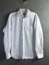 Camisa social masculina Armani Collezioni 42 16.5 listrada branca manga longa botão para cima, usado comprar usado  Enviando para Brazil