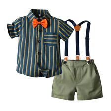 Conjunto de Roupas Gentleman Crianças Conjuntos de Roupas Casuais Manga Curta Camisa Bowtie comprar usado  Enviando para Brazil