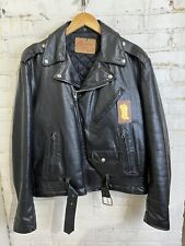 VTG Excelled leather biker jacket black cafe vintage classic  for sale  Shipping to South Africa
