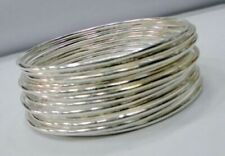 Handmade Set 12 Pcs Silver Bangles 925 Sterling Silver Solid Plain Bangles AS14 for sale  Shipping to South Africa