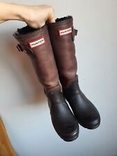 Womens Hunter Winter Leather Wellies Boots. Size UK 3/4?? Insole 22.5 cm. , used for sale  Shipping to South Africa
