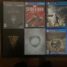 Used, PS4/PS3 Lot 6 Spider-Man Assassin Creed Elder Scrolls Online Hard Case , Skyrim for sale  Shipping to South Africa