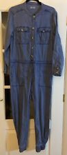 Hush Women's Boiler Suit Jumpsuit Size UK 12 Medium Blue Soft Denim, used for sale  Shipping to South Africa
