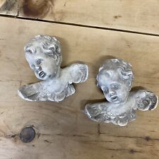 Used, vintage cherub ceramic wall hang garden ornament angel pair french antique style for sale  Shipping to South Africa