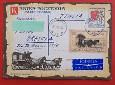 Cartolina polonia francobolli usato  Villachiara