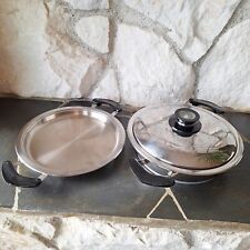 Used, 3 Piece Set AMC Stainless Steel Cookware SaucePan Skillet Griddle Visiotherm Lid for sale  Shipping to South Africa
