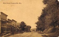 Logansville WI Dirt Main St~"Old West" Varanda~Mercado de Carne~Big Banks~Sepia c1910 comprar usado  Enviando para Brazil