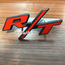 OEM For R/T Car Front Grill Emblems RT Badge Black Red Nameplate Car Stickers, used for sale  Shipping to South Africa