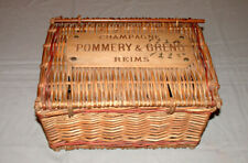 Cesta de mimbre publicitaria antigua original de Pommeria y Greno Champagne Reims  segunda mano  Embacar hacia Argentina